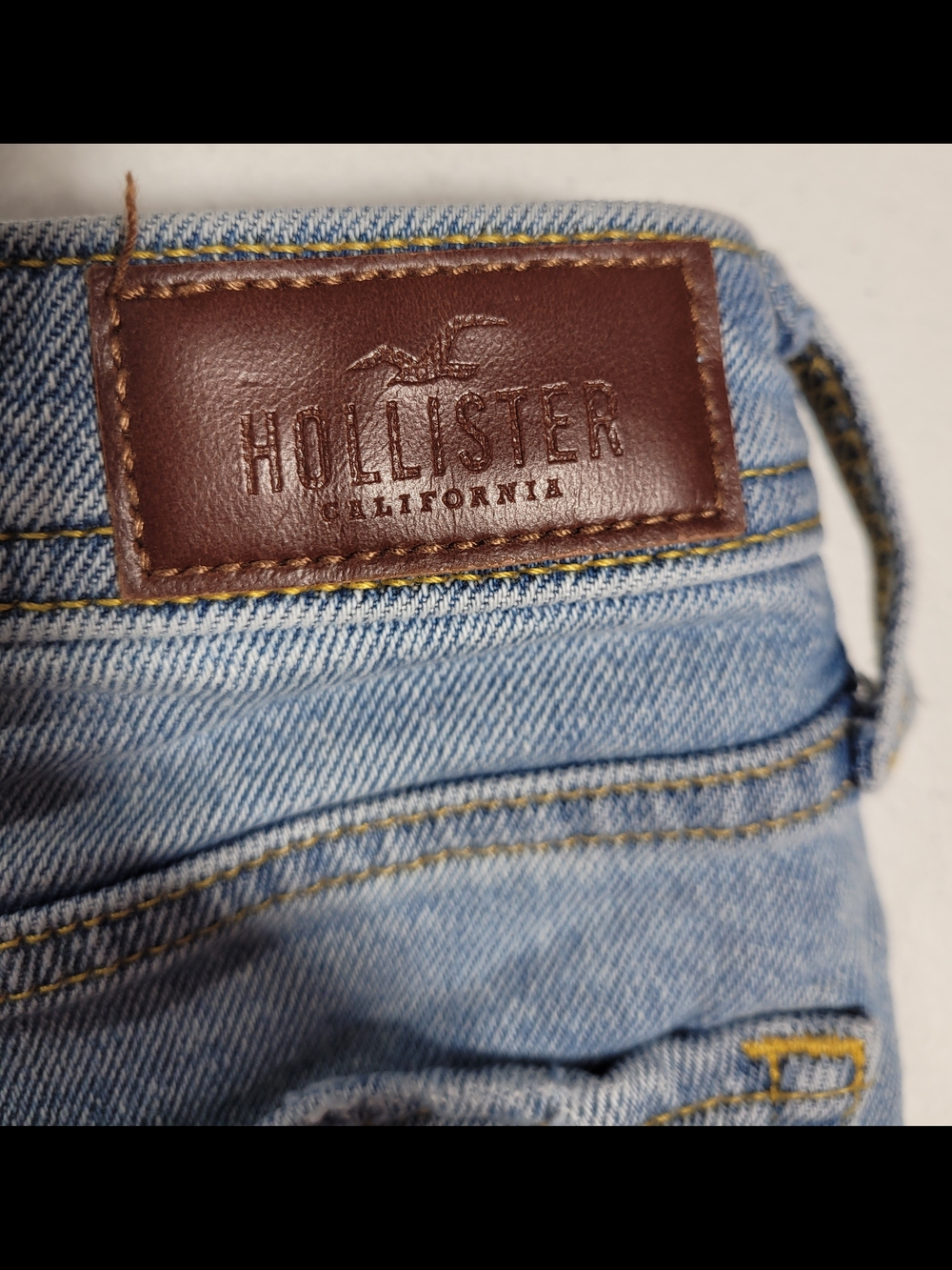 Hollister Light Blue Distressed Denim Jean Shorts - Picture 4 of 4
